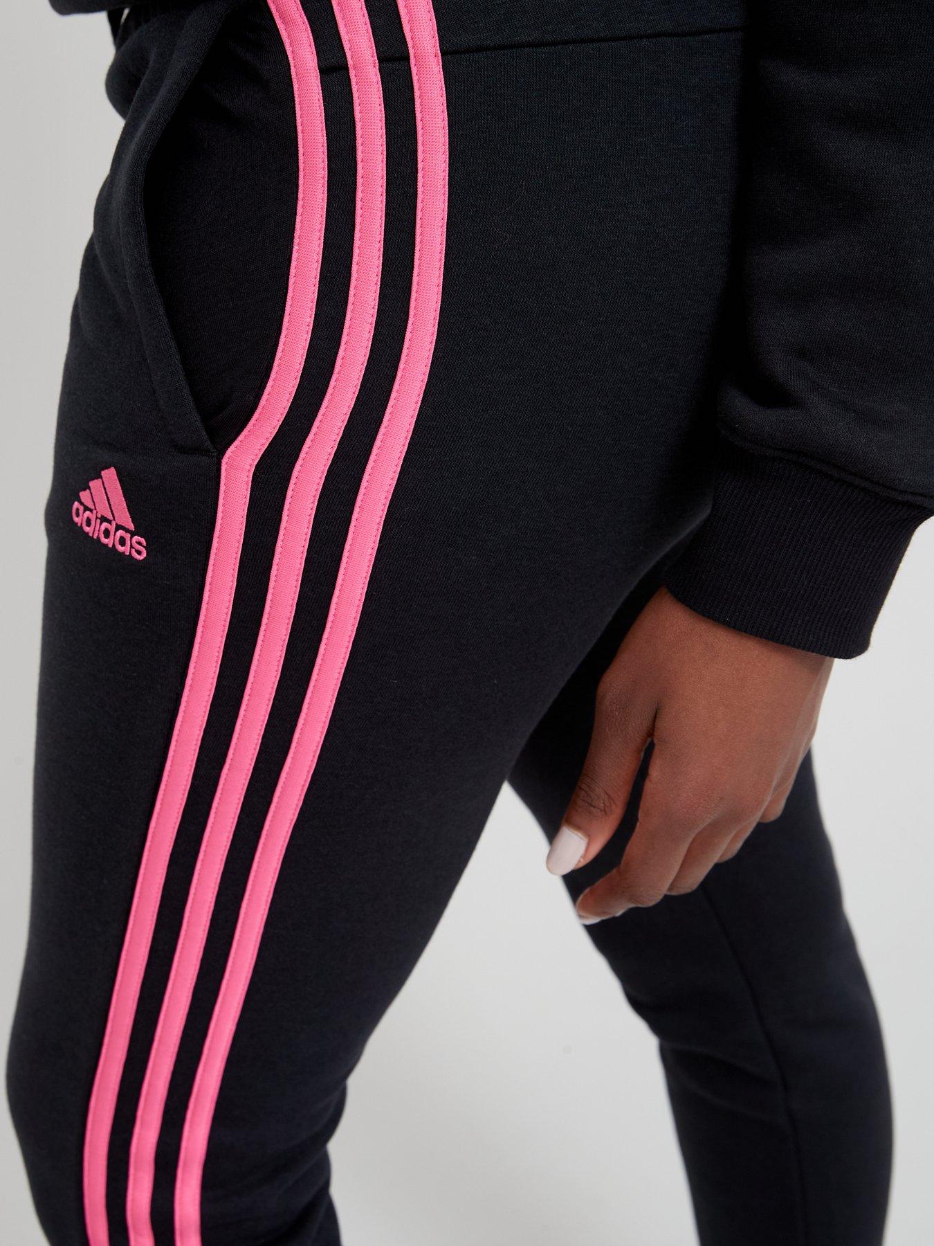 Black and hotsell pink adidas pants