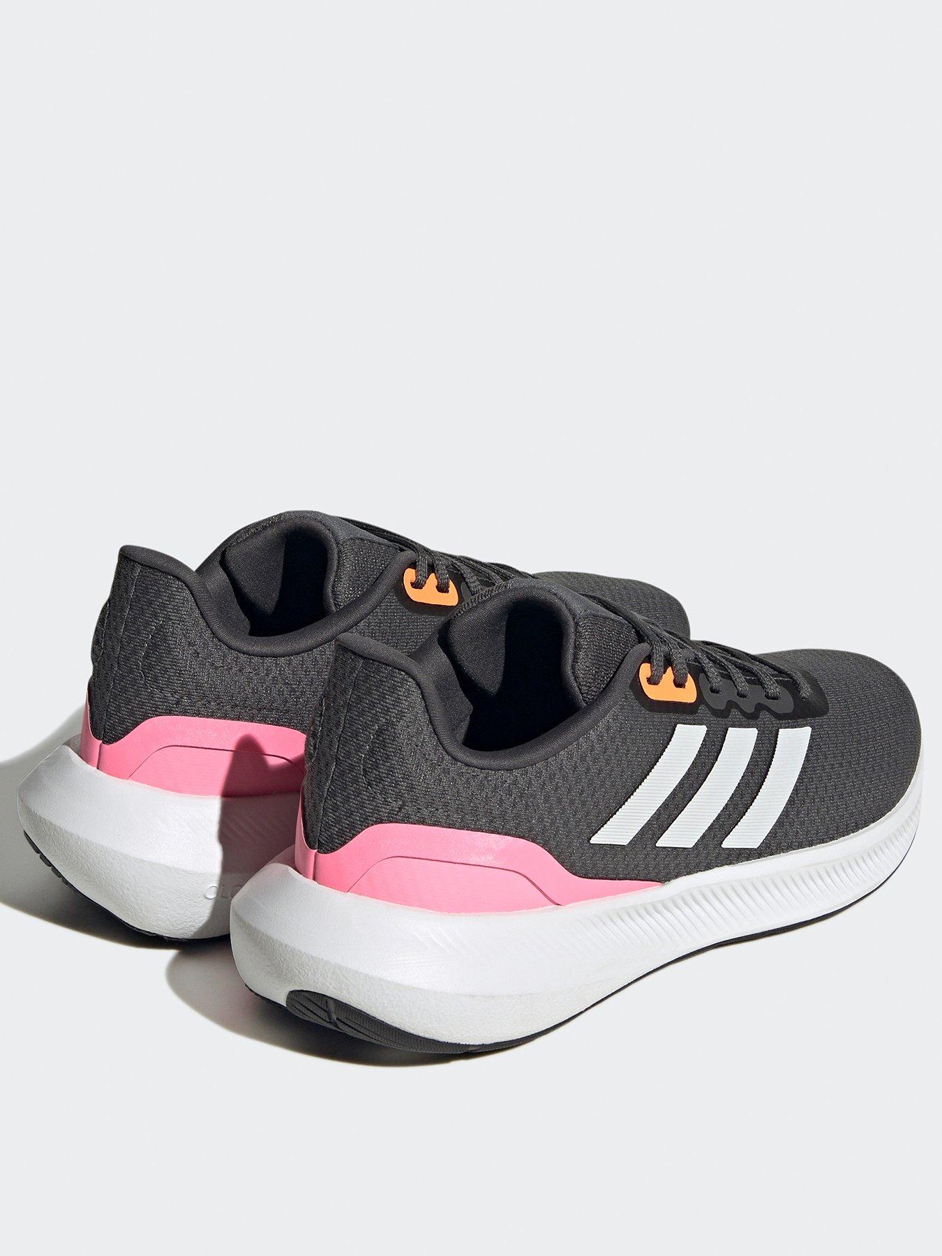 Adidas trainers black and hot sale pink