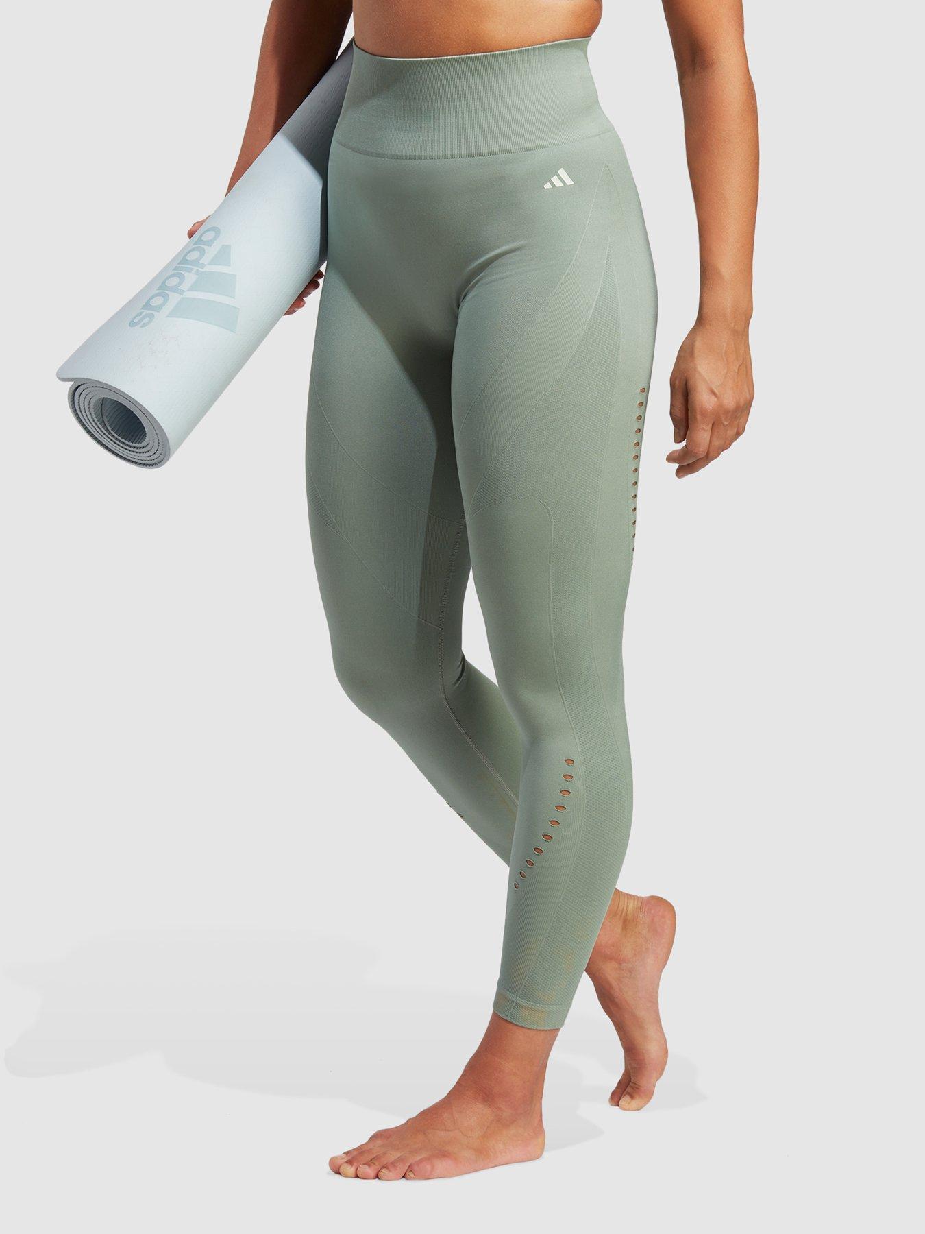 adidas Techfit Printed 7/8 Leggings - Green, Women's Training