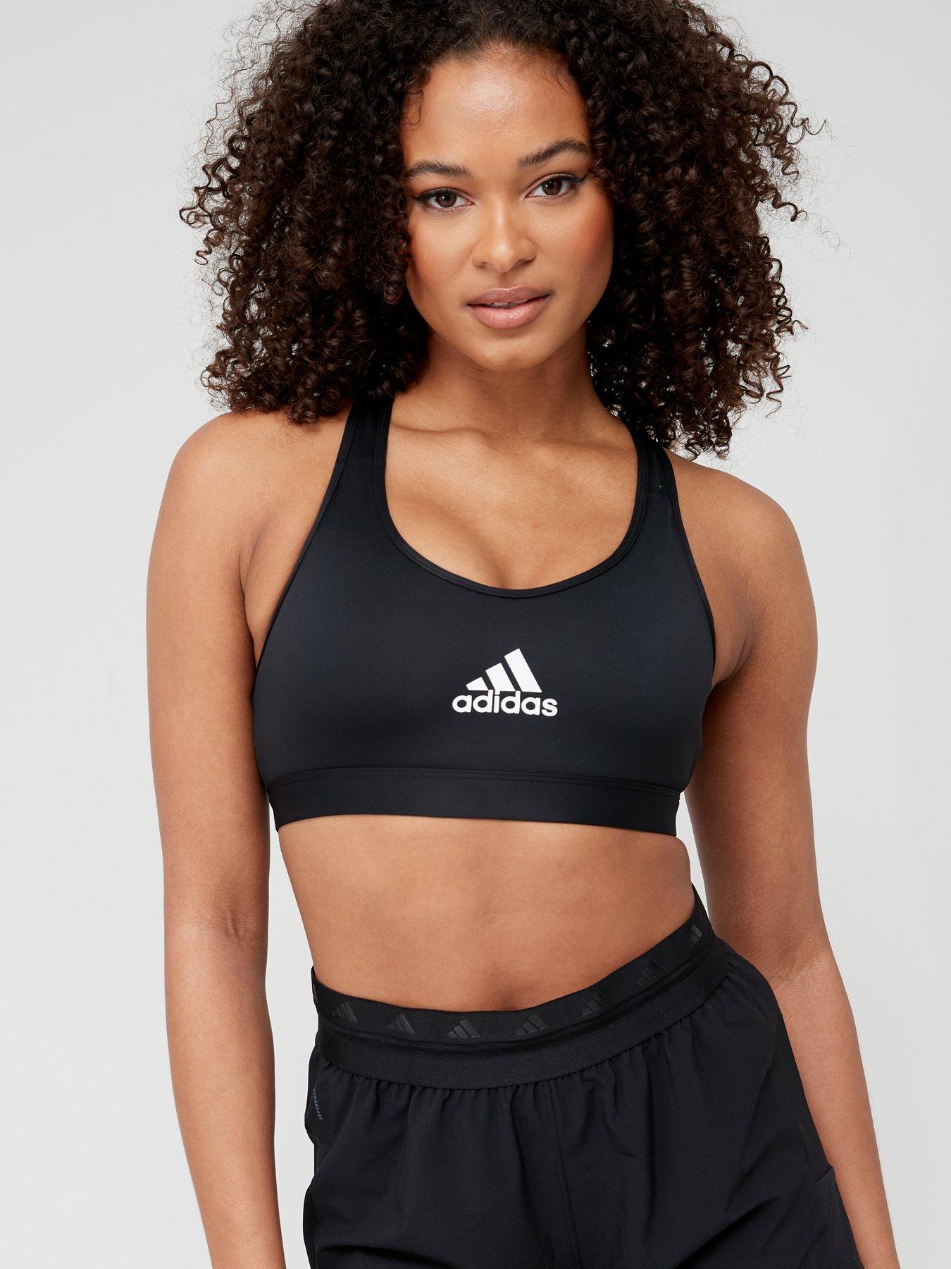 Train Essentials Sports Bra - Medium Support - Black/White