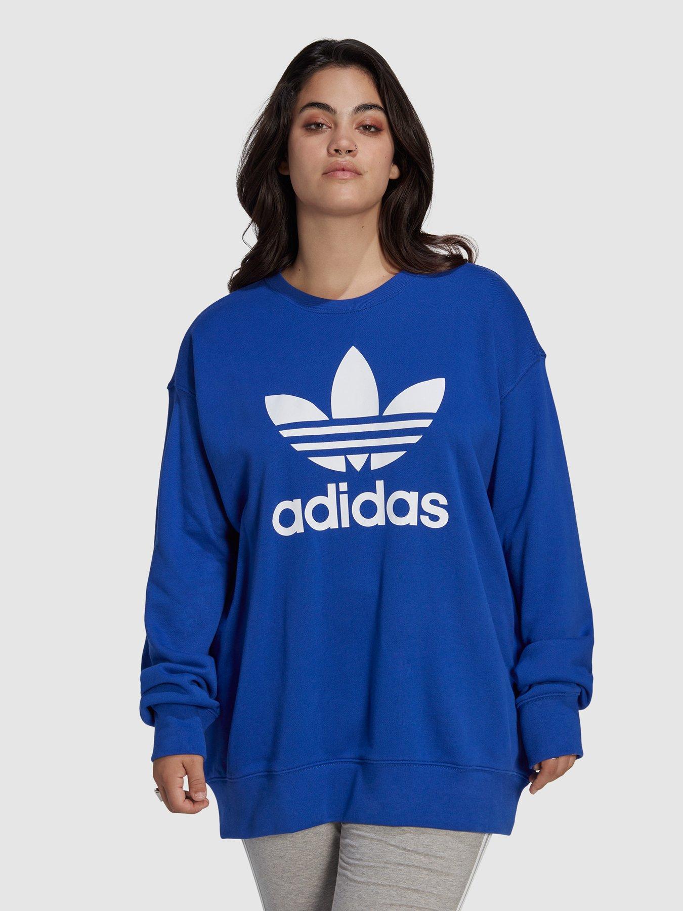 Adidas originals adicolor trefoil oversized sweatshirt in on sale black