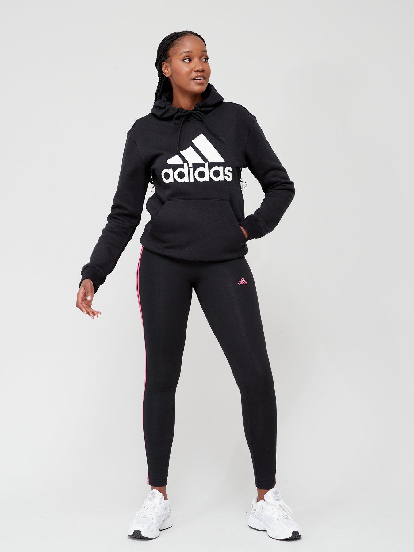 adidas Sportswear Womens 3 Stripe Leggings - Black/Pink