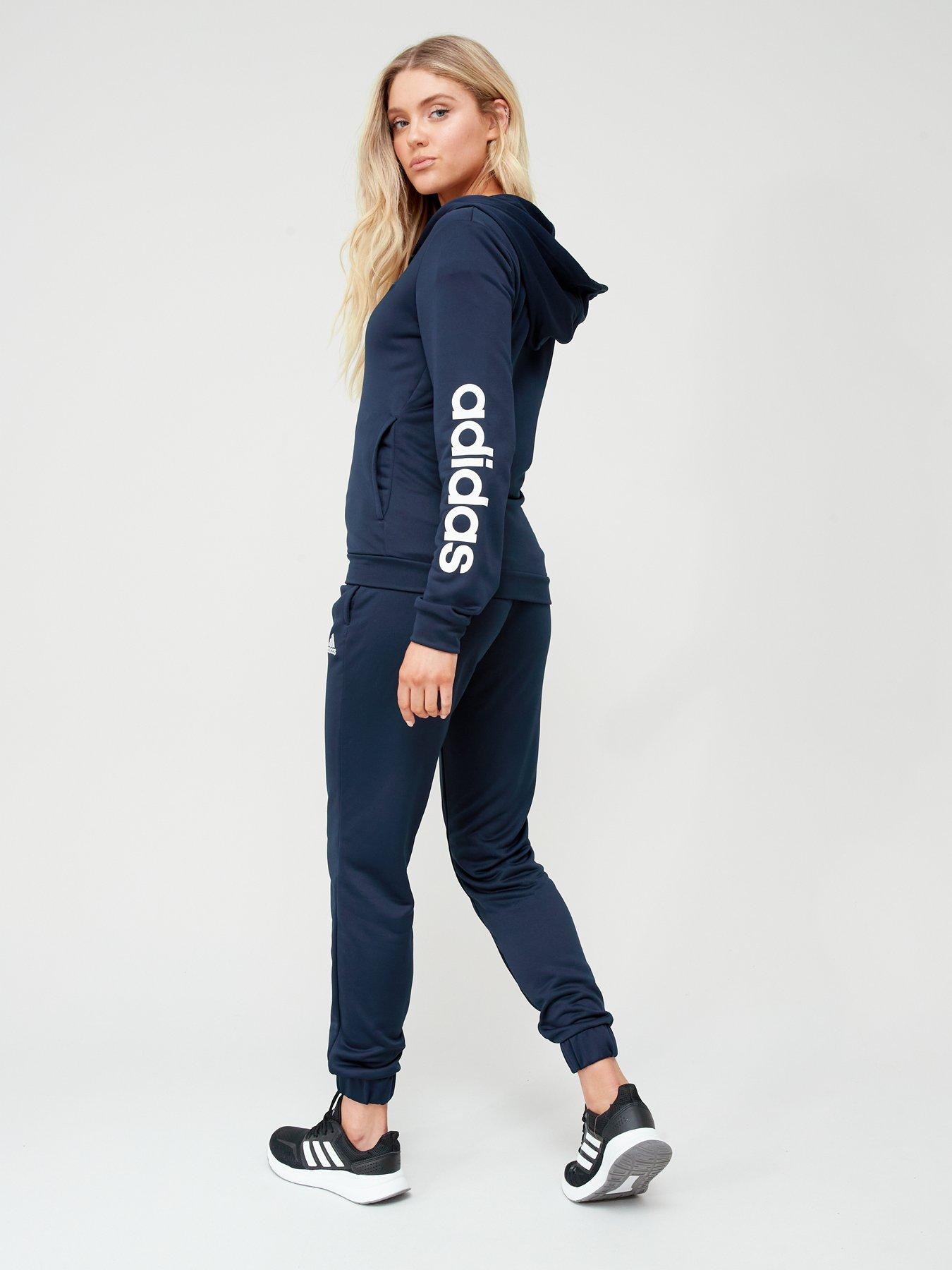 Navy blue womens adidas clearance tracksuit