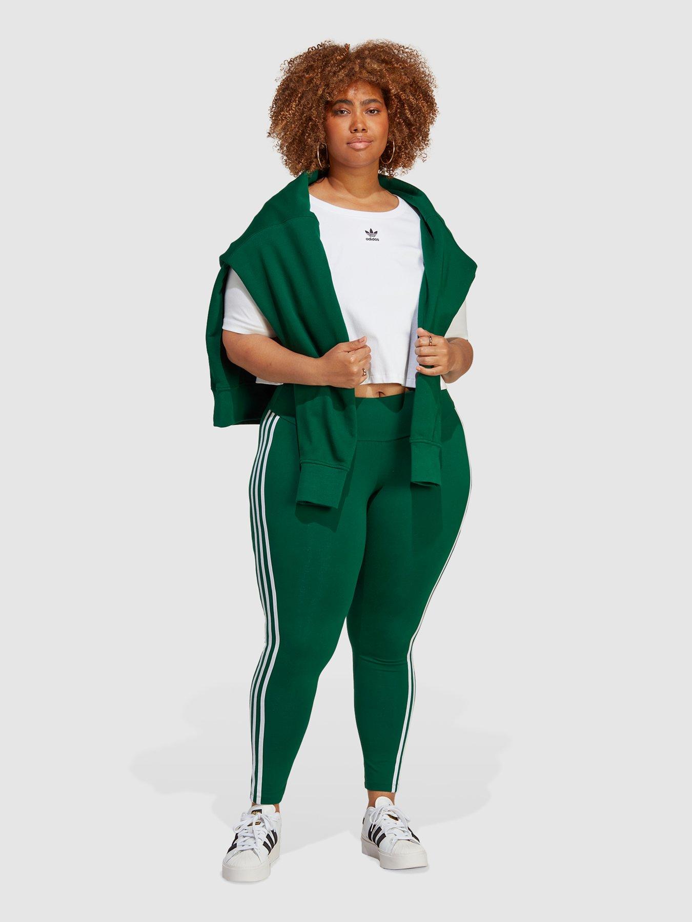 Adidas green trefoil clearance leggings