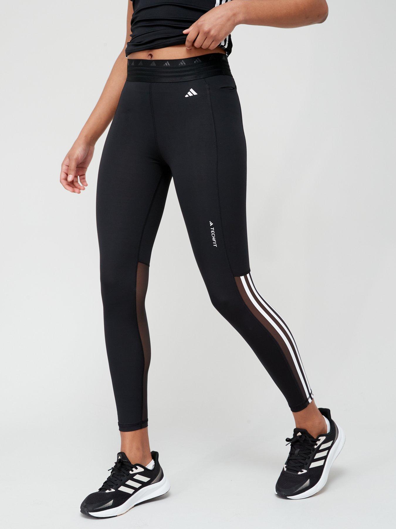 adidas Women's Alphaskin Sport Capri Tights, Black/White, Small at   Women's Clothing store