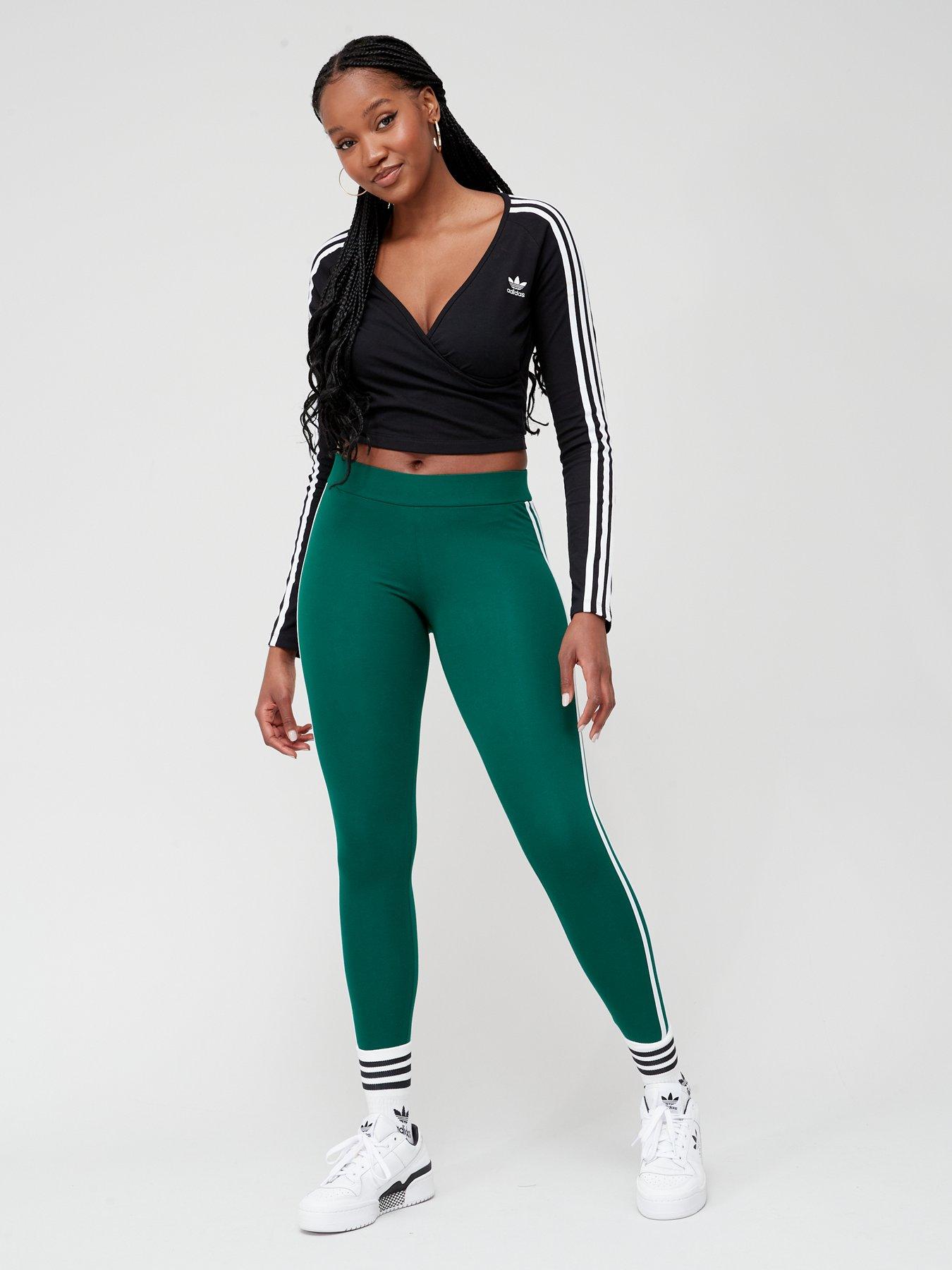 adidas Originals Black Mesh Adicolor 3-Stripe Leggings adidas Originals