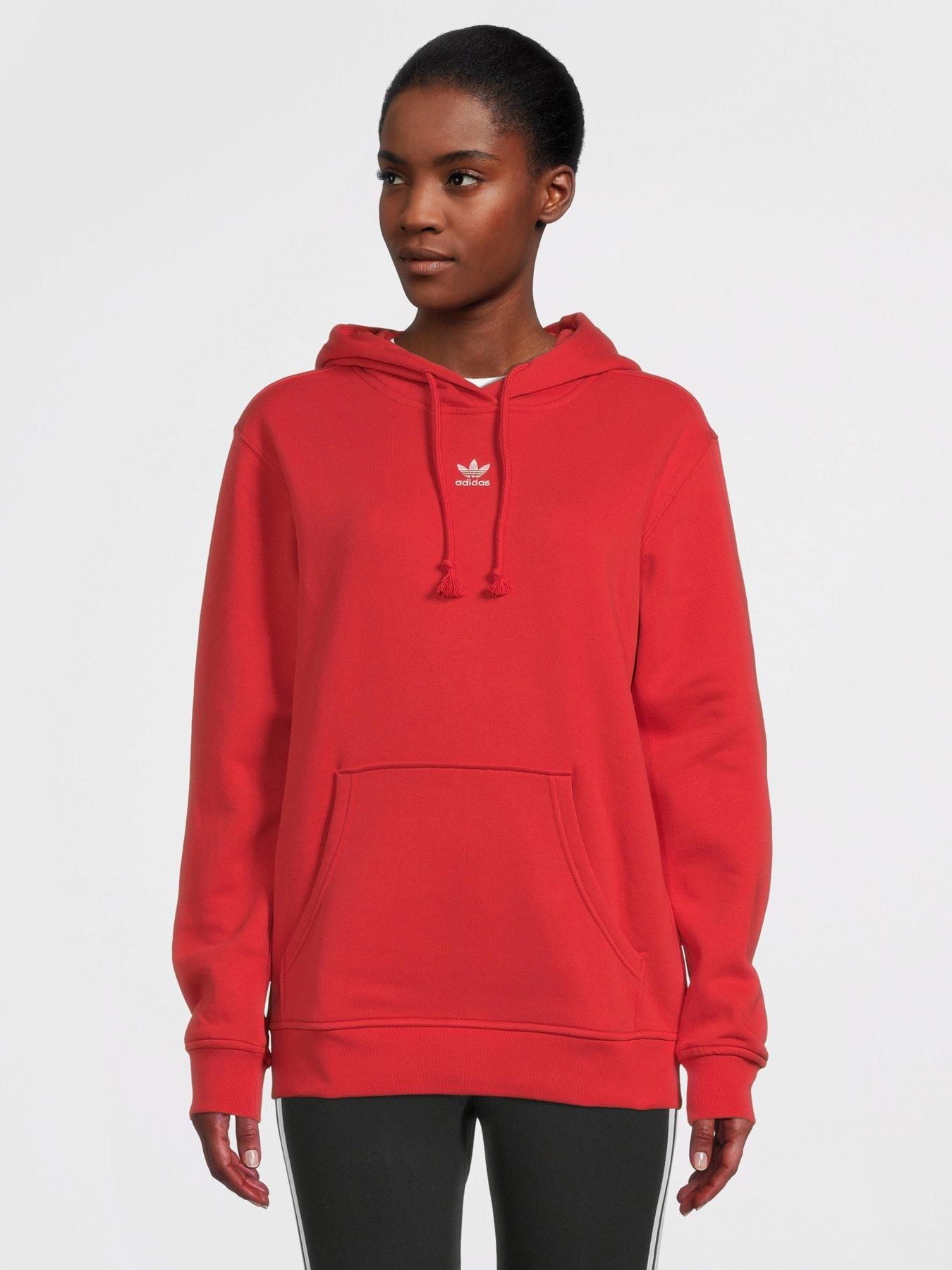 Adidas originals outlet trefoil hoodie red