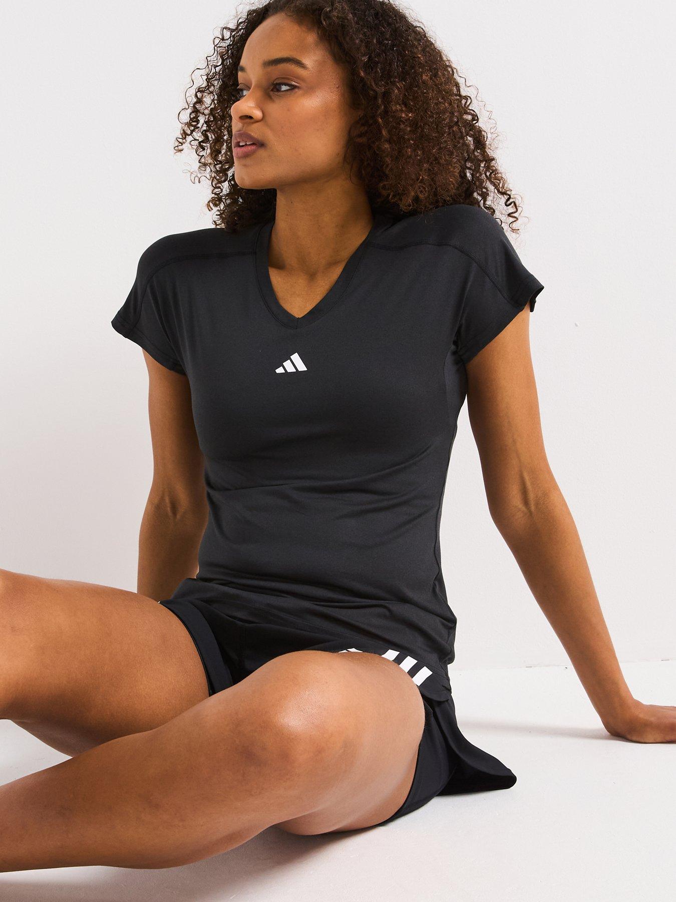 Image 1 of 6 of adidas Performance Aeroready Train Essentials Minimal Branding V-neck T-shirt - Black