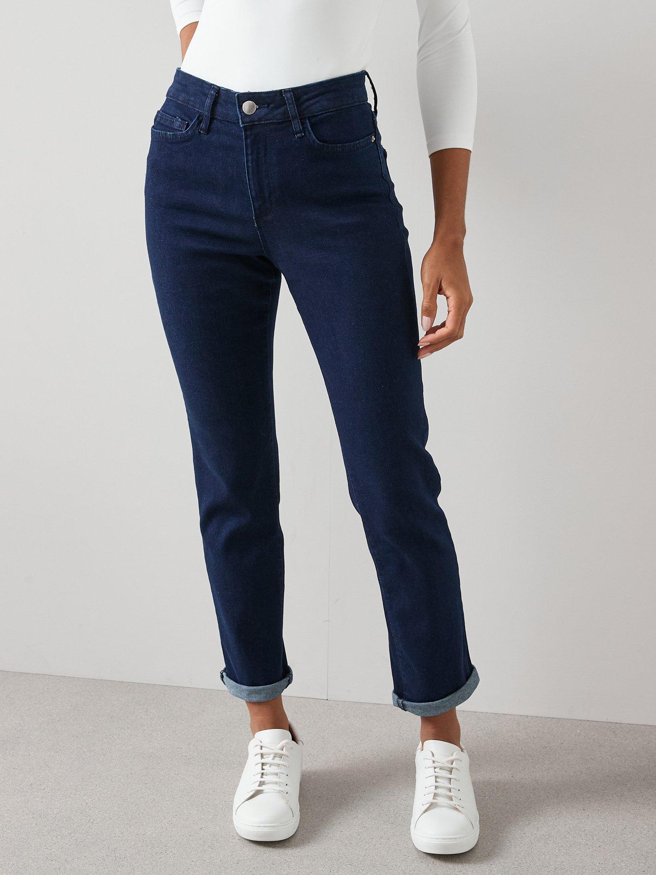 Image 1 of 7 of The Very Collection Straight Leg Jean With Stretch - Dark Wash
