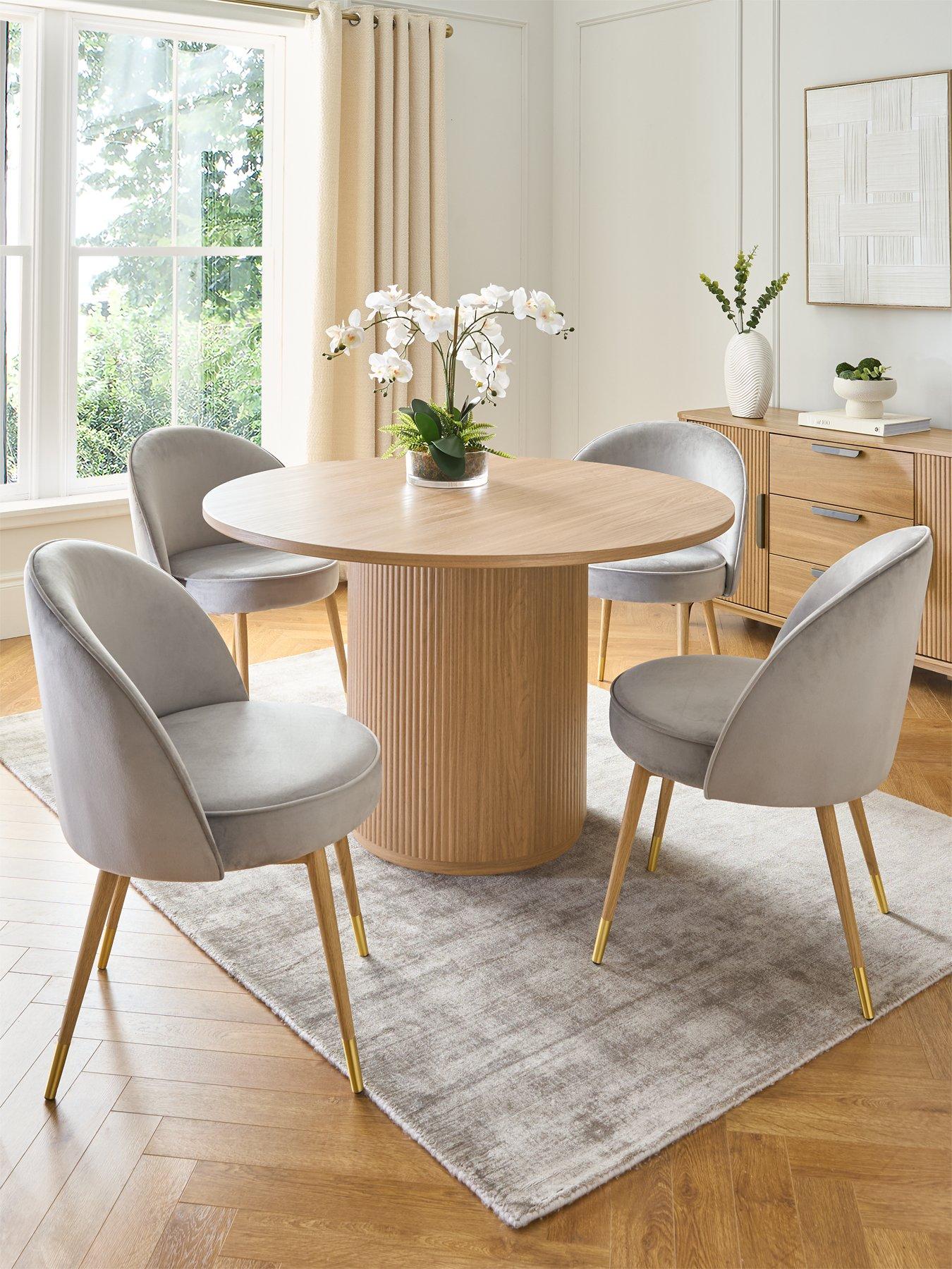 Image 1 of 5 of Very Home Carina 120 cm Round Dining Table +&nbsp;4 Chairs - Oak/Grey - FSC&reg; Certified
