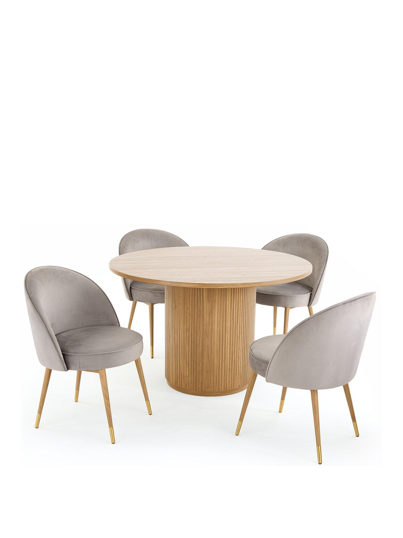 Image 2 of 5 of Very Home Carina 120 cm Round Dining Table +&nbsp;4 Chairs - Oak/Grey - FSC&reg; Certified