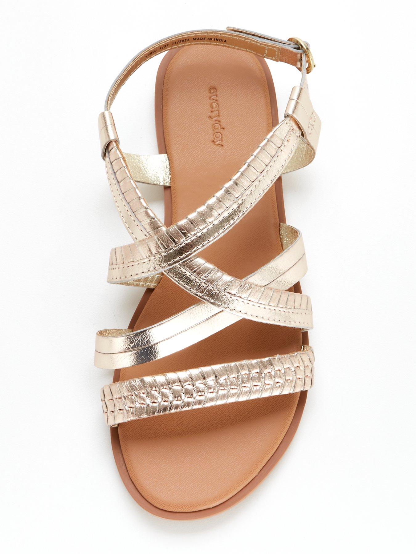 everyday-wide-fit-leather-strappy-sandal-goldoutfit