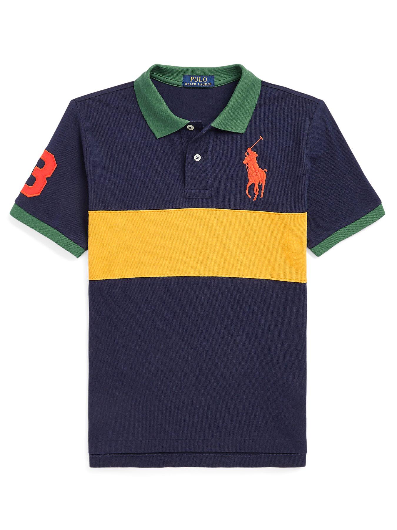 Ralph Lauren Boys Colour Block Polo Shirt - Navy Multi | Very Ireland