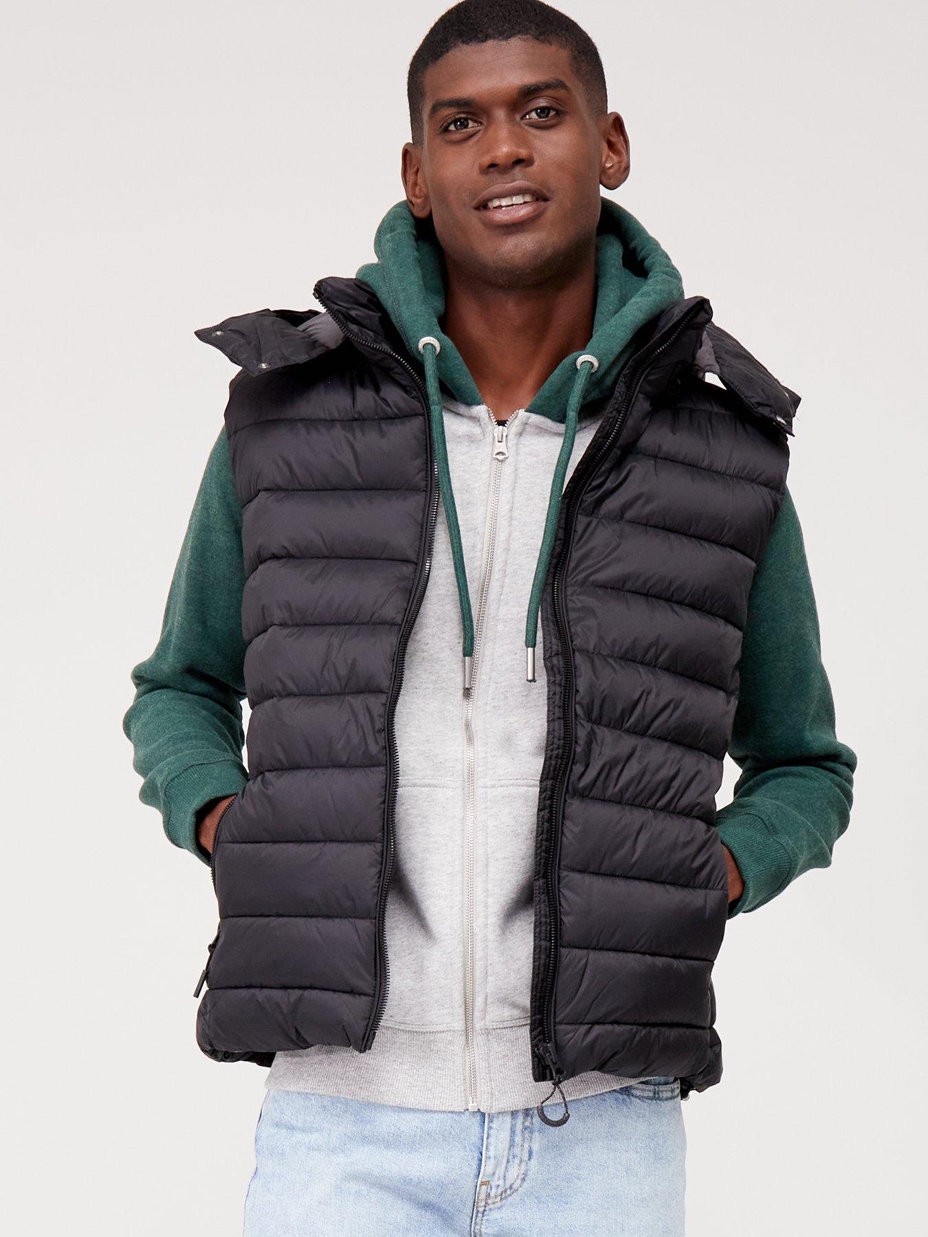 Steeds Quilted Gilet black-white embroidered lettering casual look Fashion Vests Quilted Gilets 
