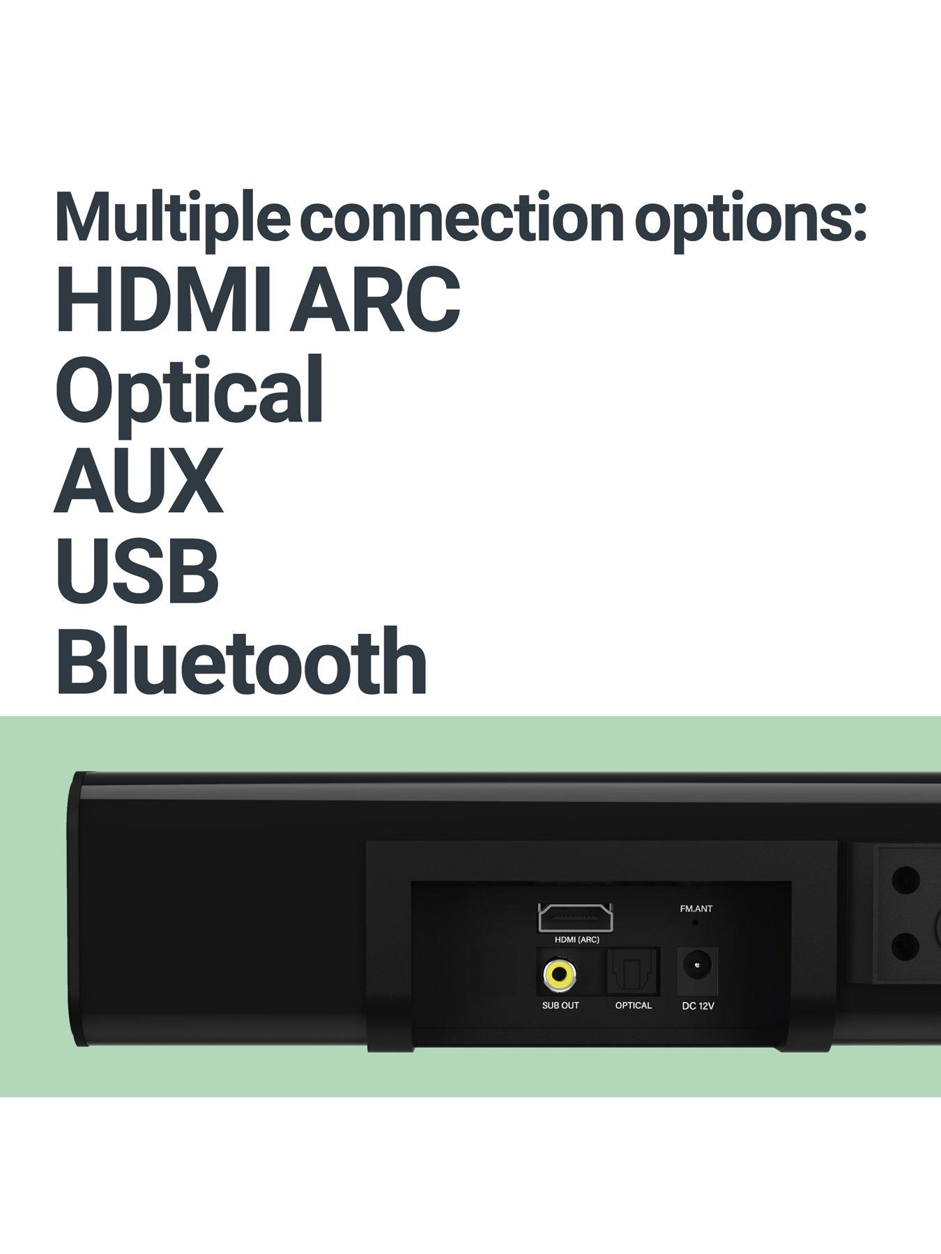 Image 5 of 7 of Majority Majority K2 150W Soundbar with Wireless Sub (ARC HDMI/Bluetooth/AUX/Optical) - Black