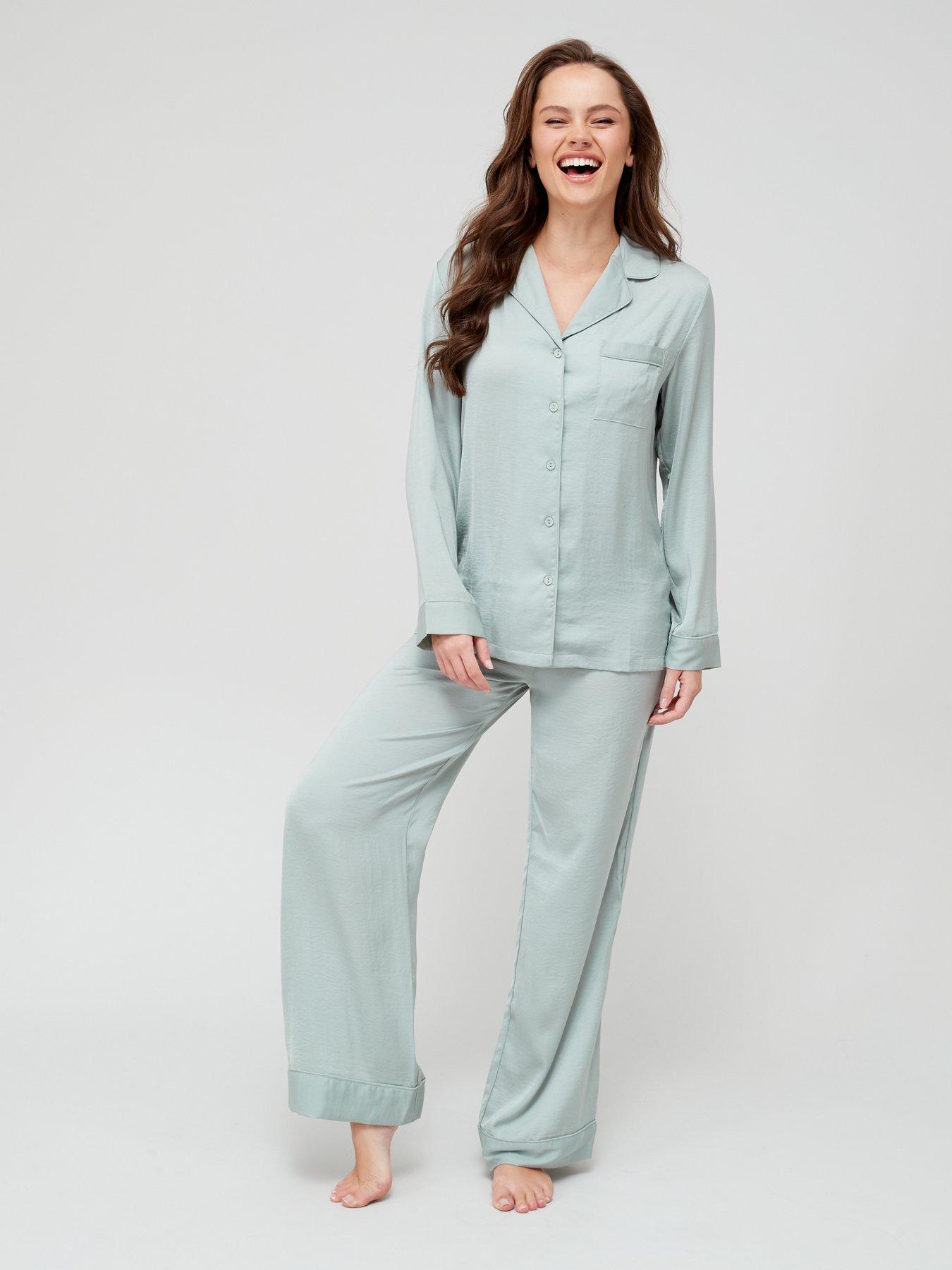 Sage green satin discount pyjamas