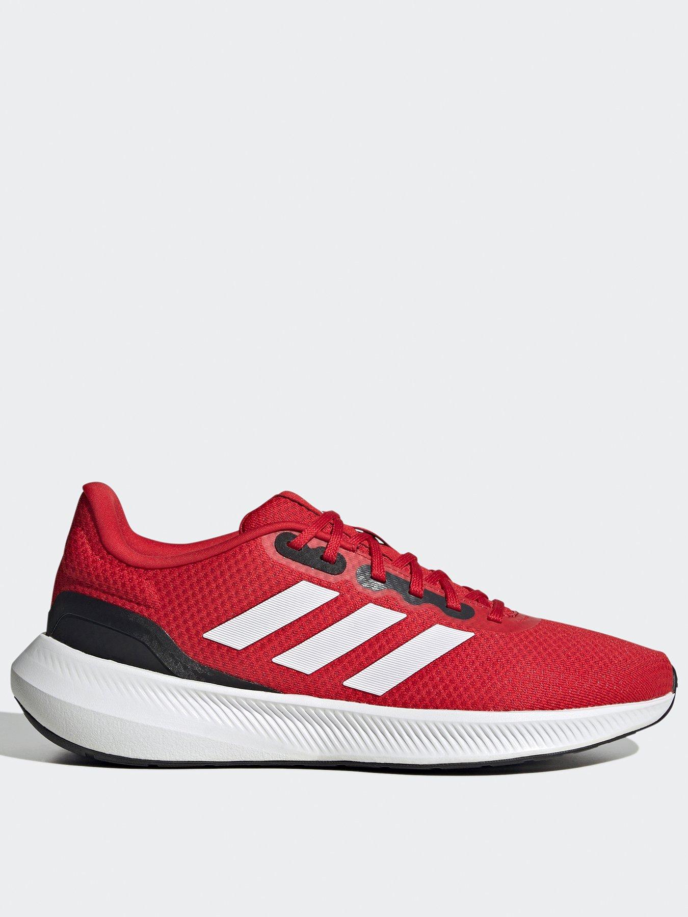 Adidas grey and red hot sale trainers