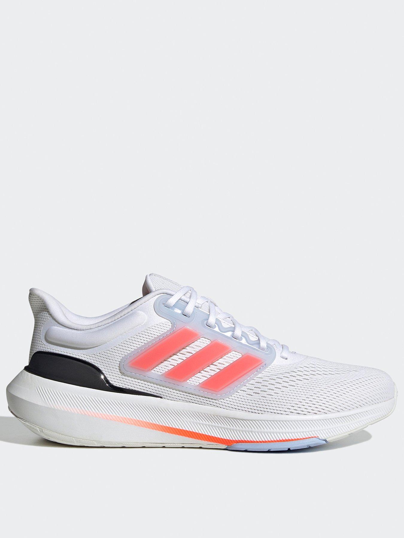 Adidas grey and red hot sale trainers