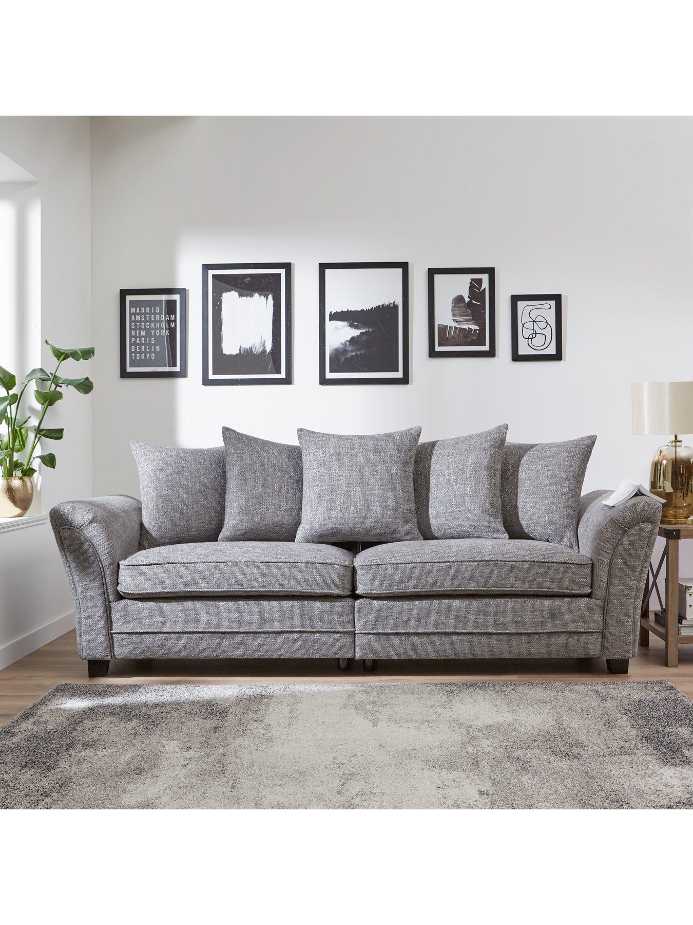 Image 1 of 6 of Very Home Dury Chunky Weave&nbsp;4 Seater Scatterback Sofa&nbsp;- FSC&reg; Certified