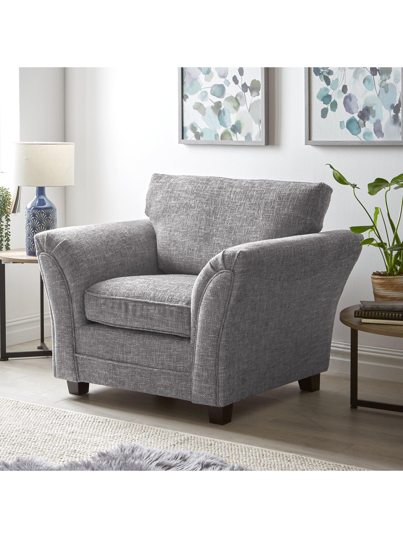 Image 1 of 6 of Very Home Dury Chunky Weave Armchair - Grey&nbsp;- FSC&reg; Certified