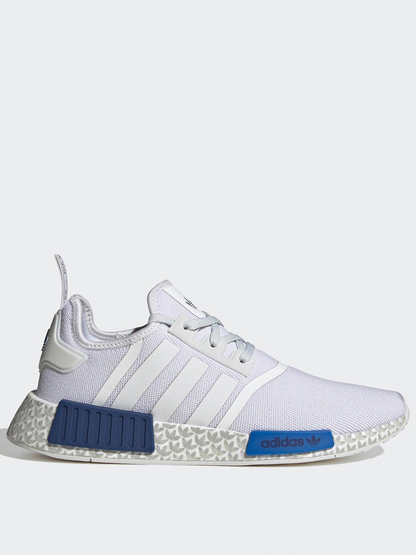 Nmd white cheap blue adidas