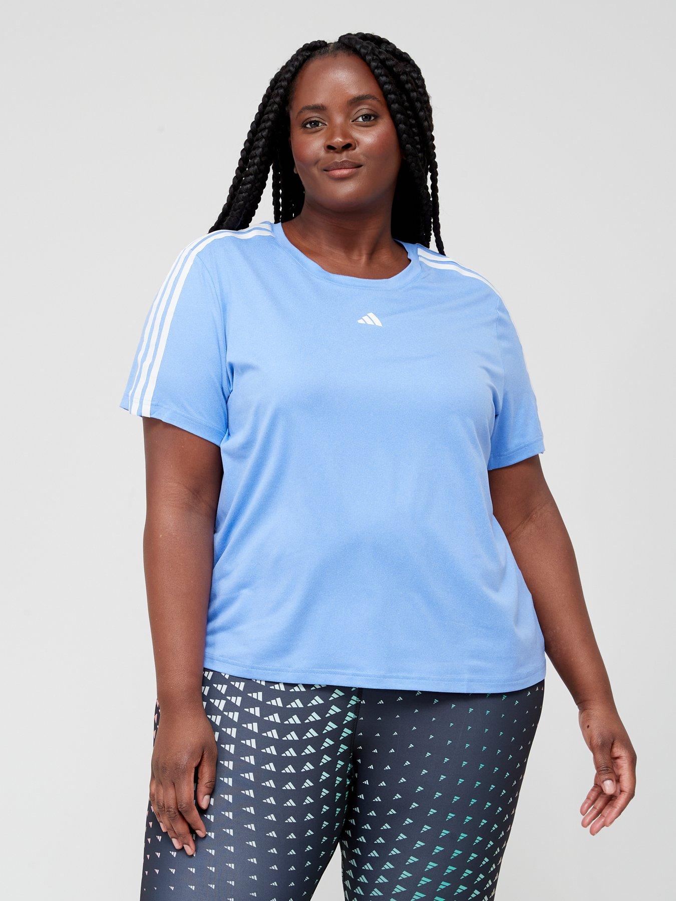 Hoofdkwartier beton kraan adidas Training Essentials 3 Stripe T-Shirt - Plus Size - Blue | Very  Ireland