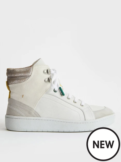 prod1091694407: Leather Suede Hi Top Trainer -white