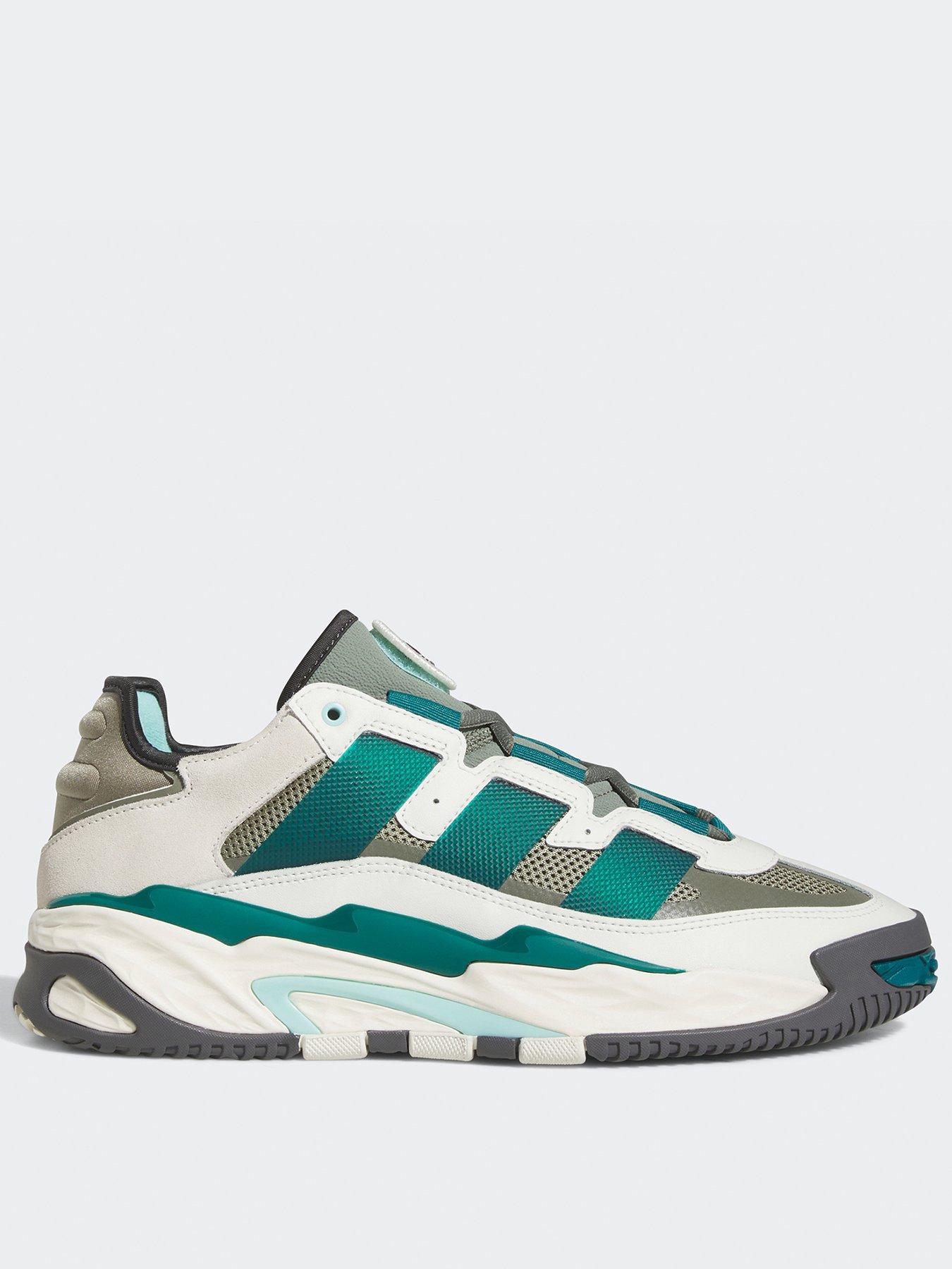 Mens white and green adidas trainers sale