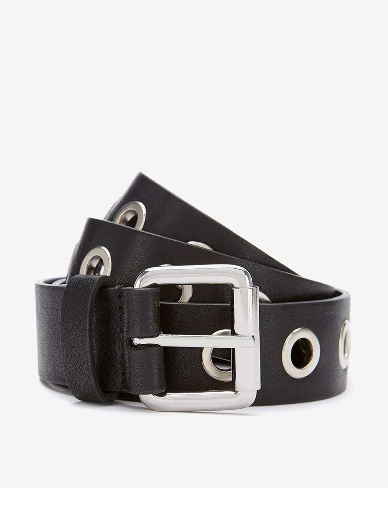 Image 1 of 3 of Mint Velvet Eyelet Leather Belt - Black