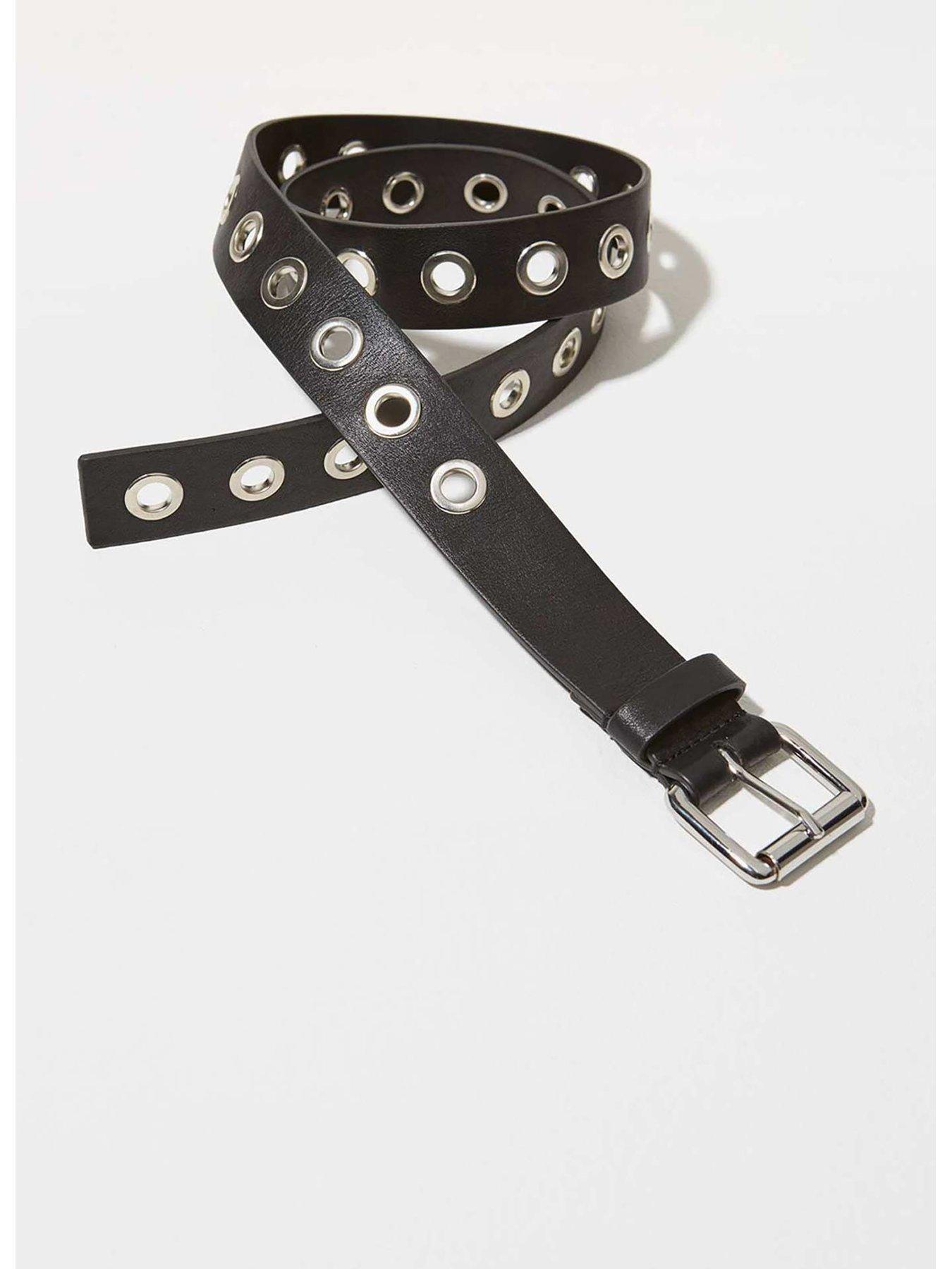 Image 3 of 3 of Mint Velvet Eyelet Leather Belt - Black