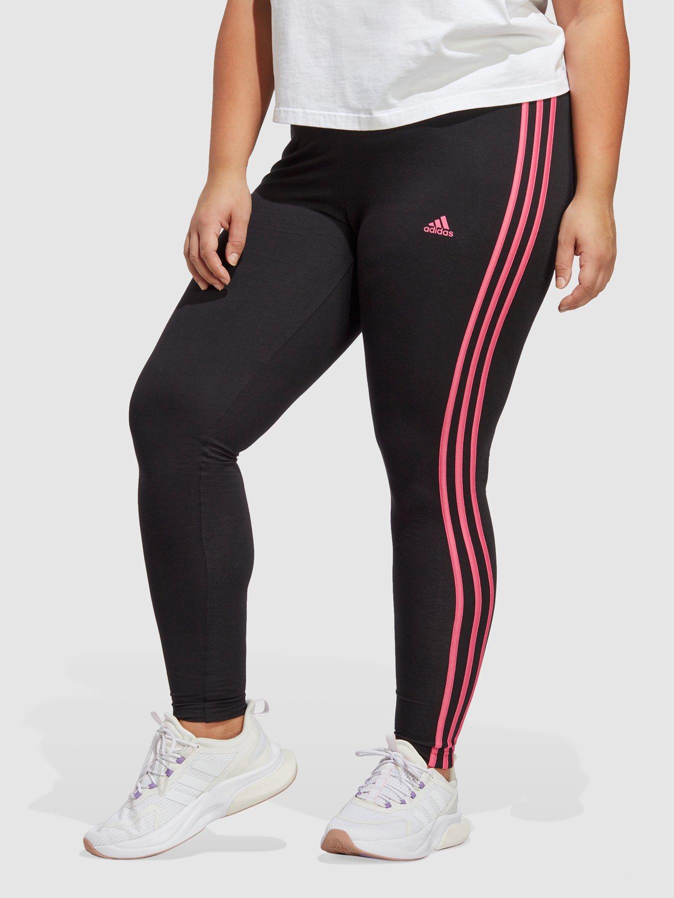 adidas Sportswear 3 Stripe Leggings Plus Size Black Pink