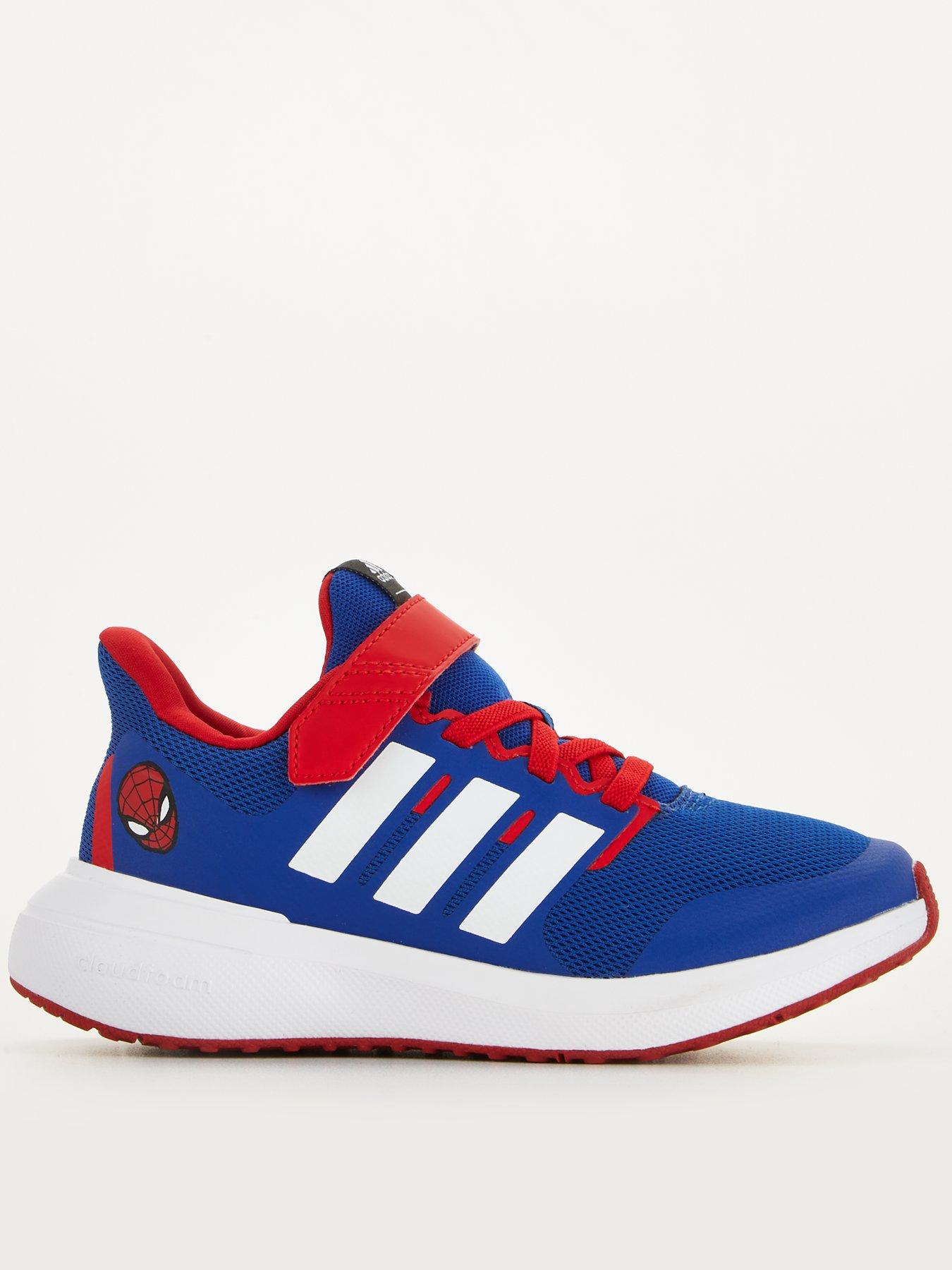 adidas Unisex Kids Fortarun 2.0 Spiderman Elastic Lace Trainers - Blue/Red  | Very Ireland