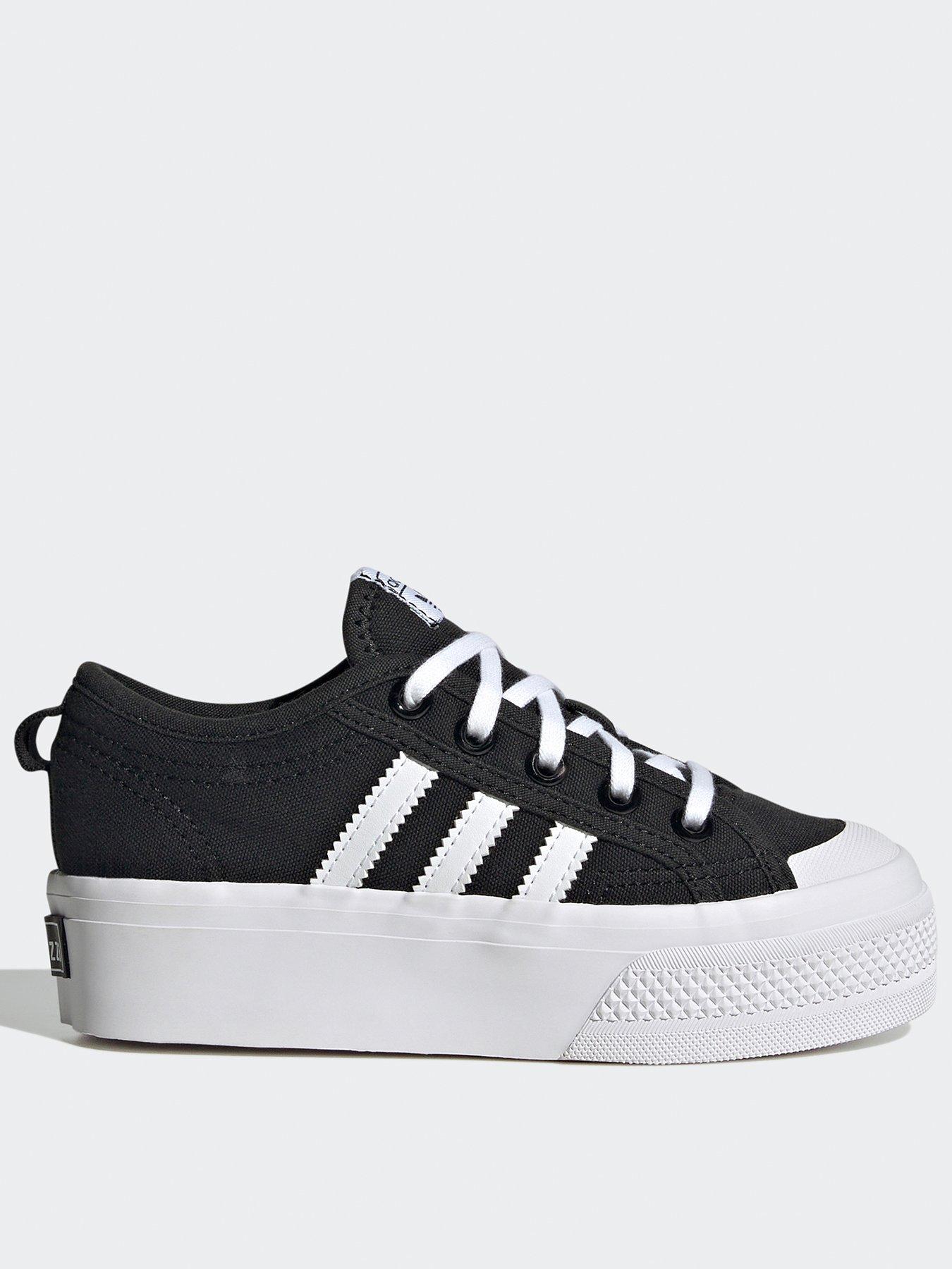 adidas-originals-kids-girls-nizza-platform-trainers-blackwhite