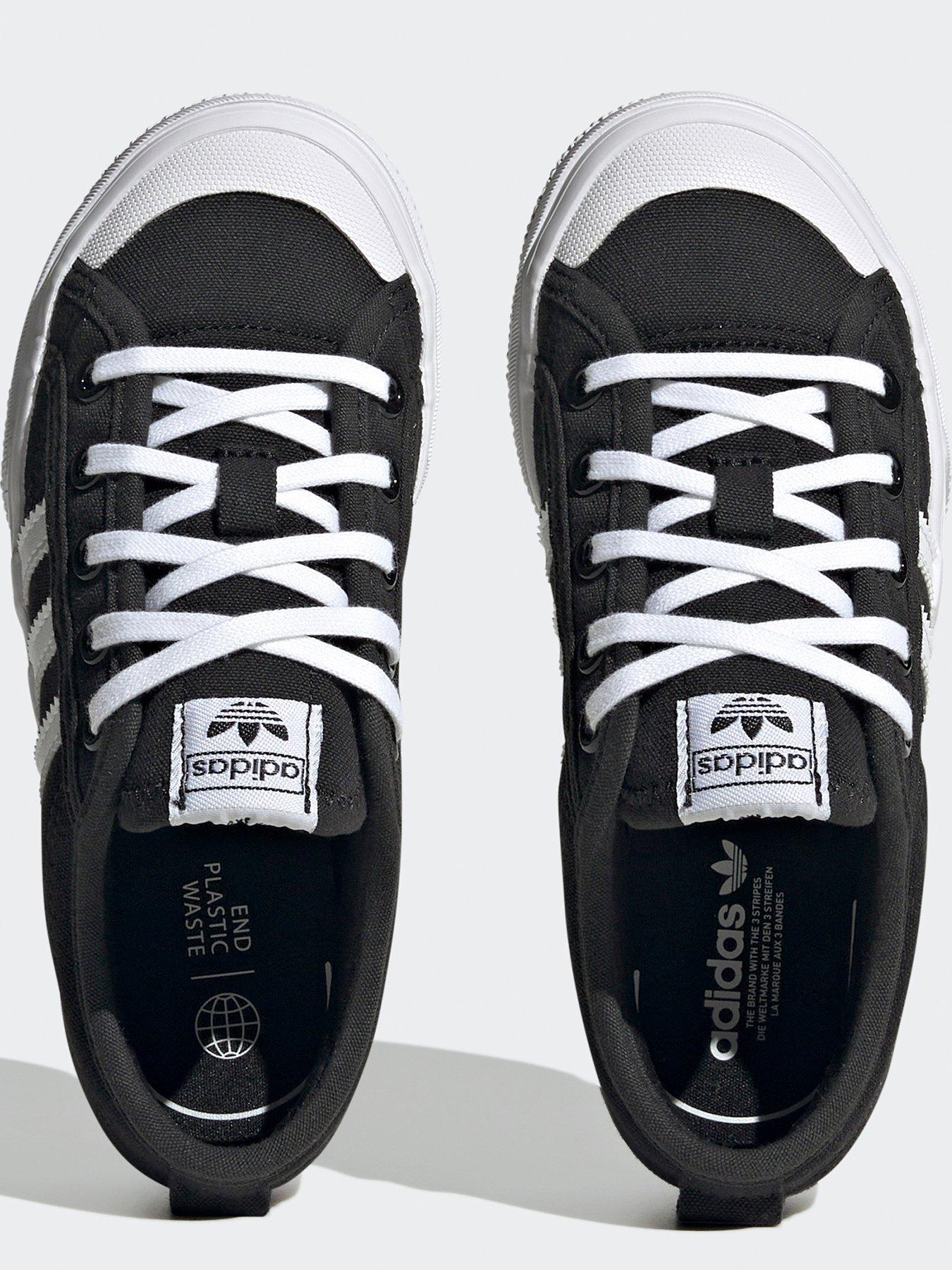 adidas-originals-kids-girls-nizza-platform-trainers-blackwhiteoutfit