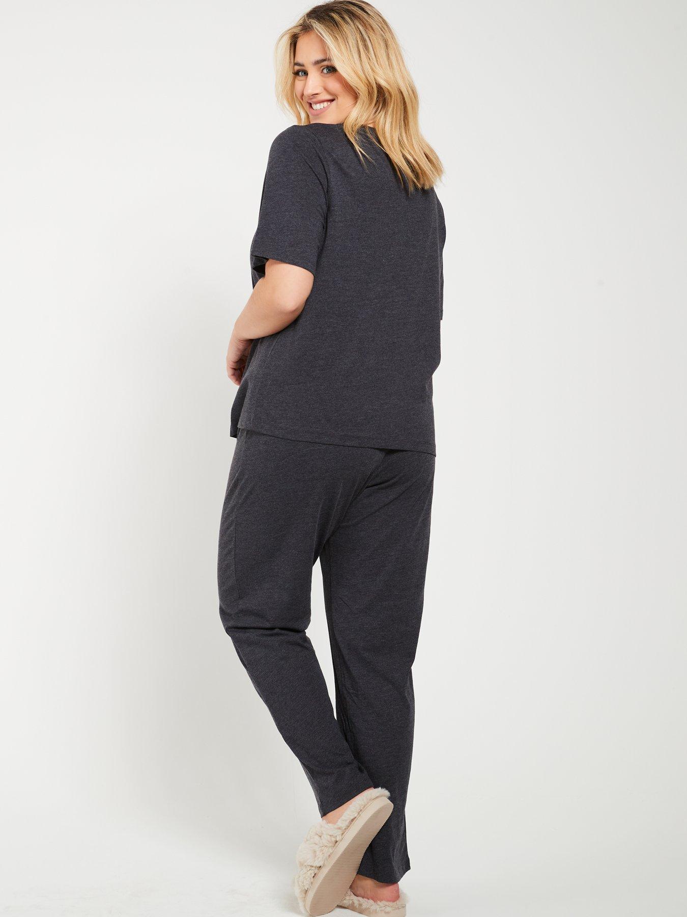 everyday-short-sleeve-and-slim-leg-pyjama-set-charcoalstillFront