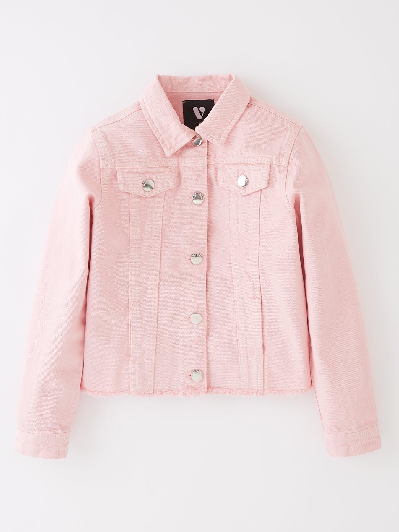 V by Very Girls Core Denim Jacket Pink Very Ireland