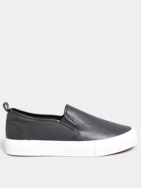 yours-yours-extra-wide-fit-slip-on-trainer-black