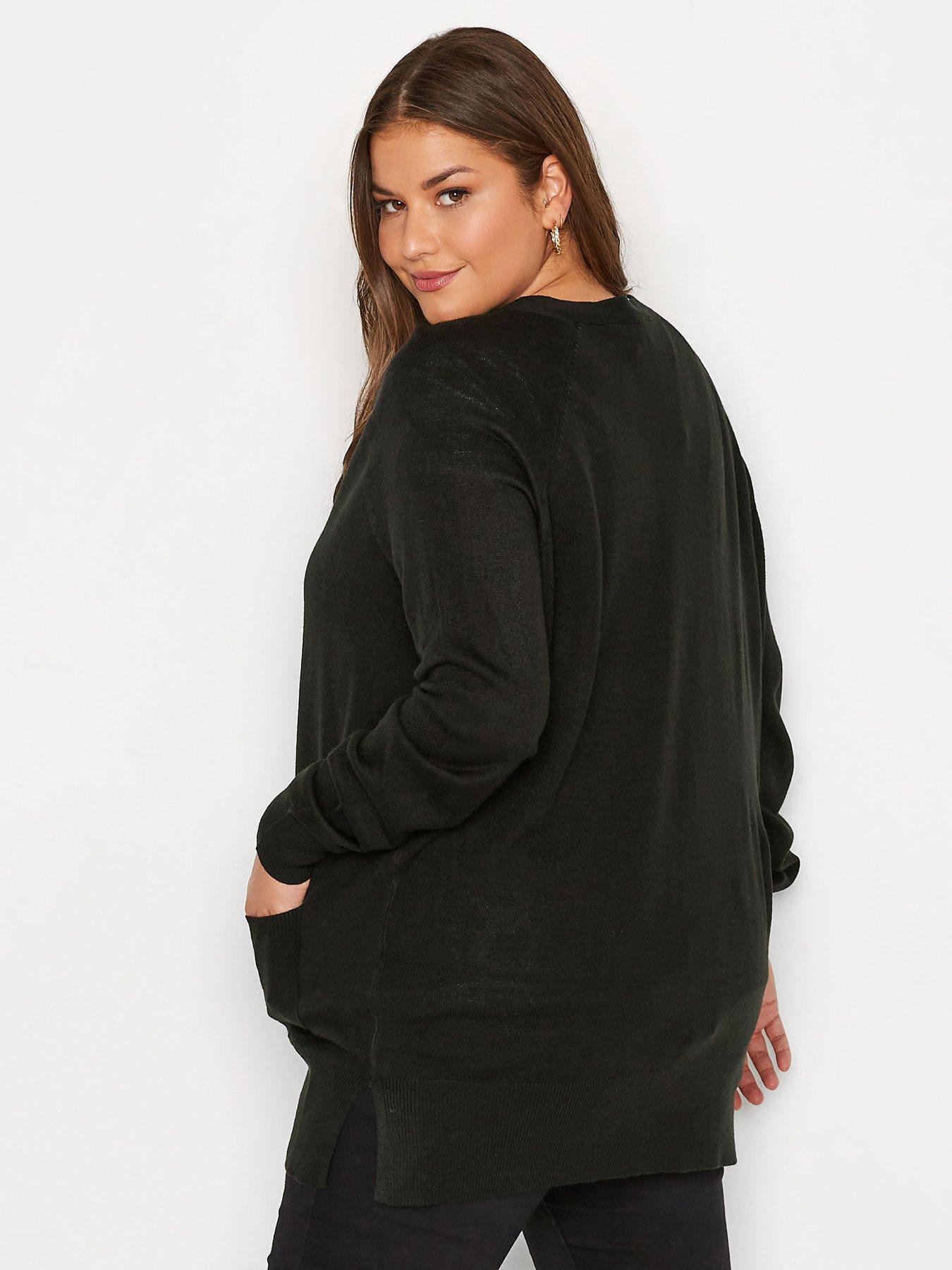 Image 2 of 4 of Yours Yours Boyfriend Cardigan Black