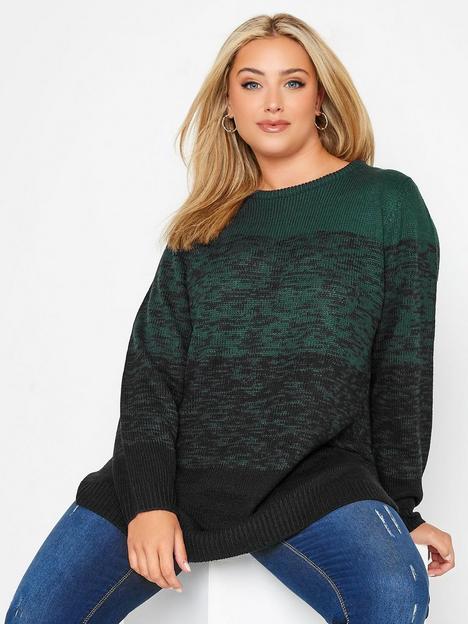 yours-yours-colour-block-jumper--nbspgreen