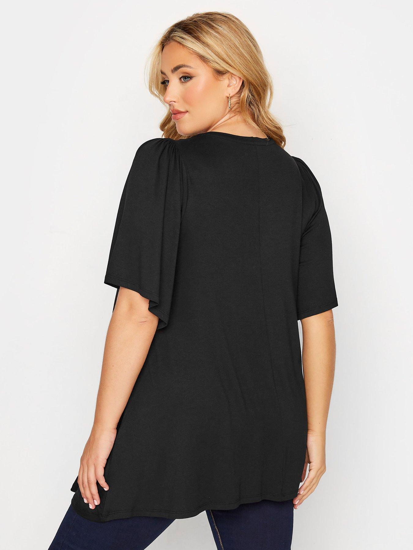 yours-yours-pleat-swing-angel-sleeve-blackstillFront