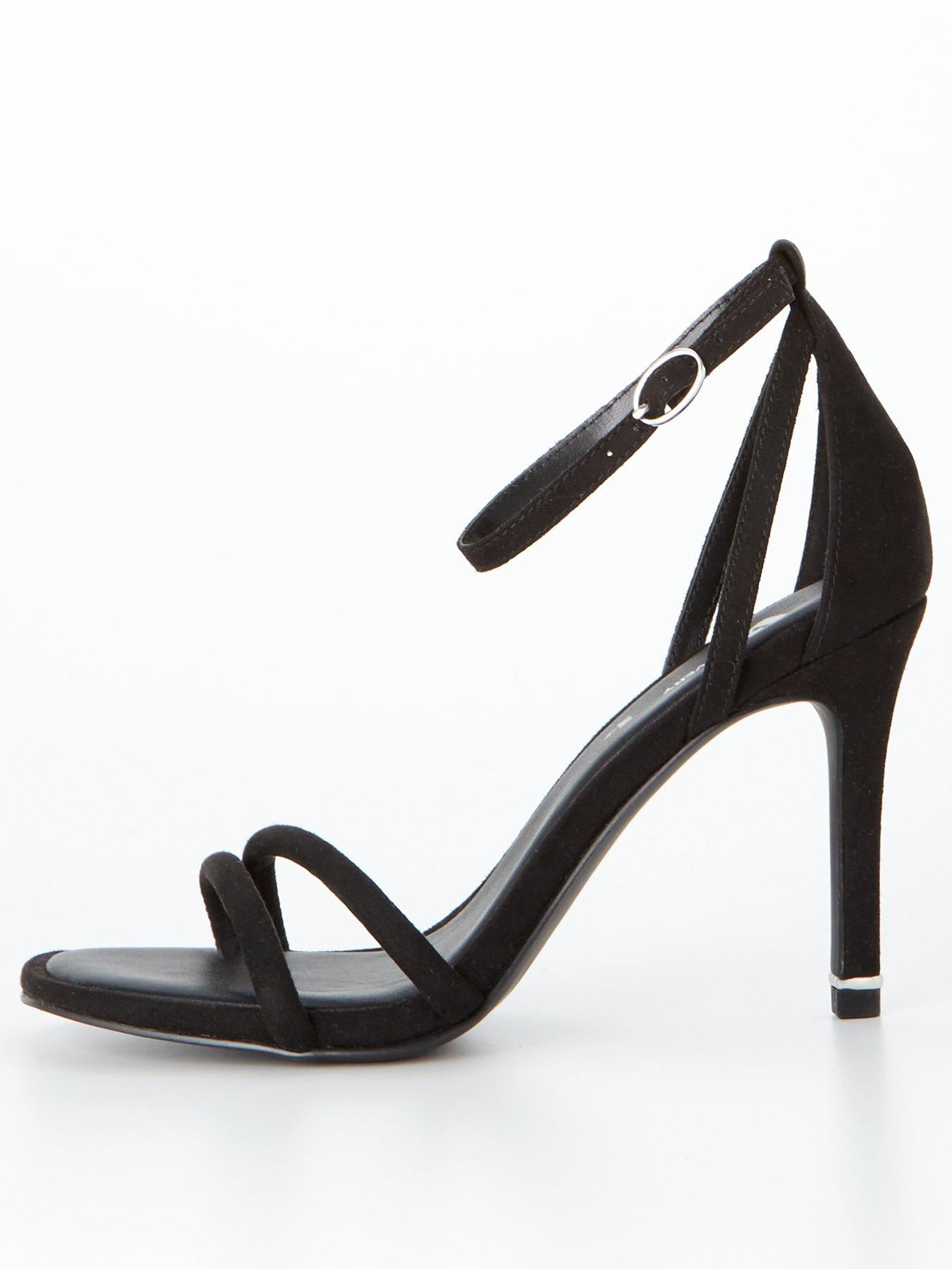 Black barely there heeled sandals new arrivals