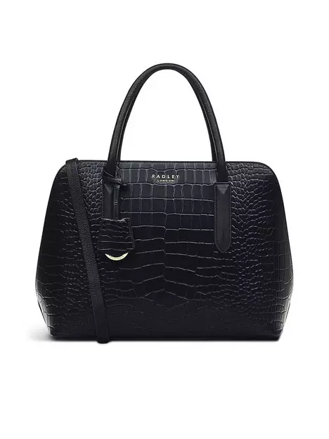 prod1091743973: Radley Liverpool Street 2.0 Faux Croc Leather Medium Ziptop Multiway Bag - Black