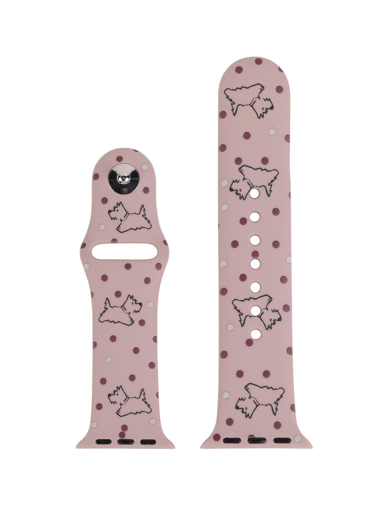 radley-radley-ladies-pink-printed-printed-dog-silicone-apple-watch-strap