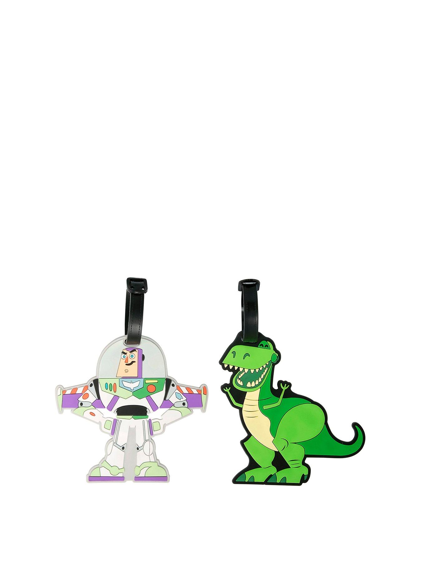 Image 1 of 4 of Disney Toy Story Buzz &amp; Rex Green, white &amp; purple 2 piece Luggage Tags VT700654LNX
