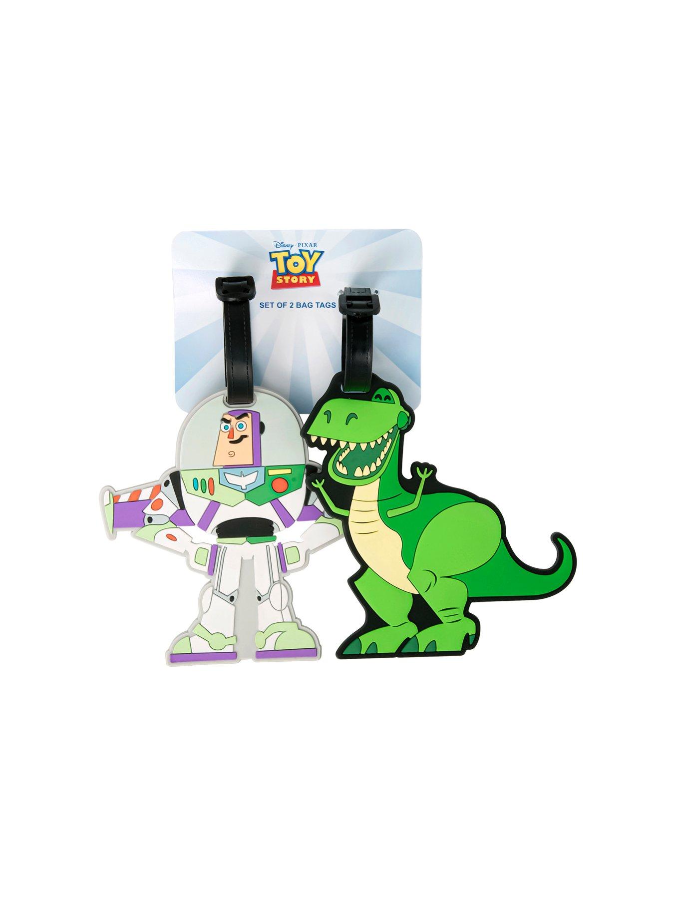 Image 4 of 4 of Disney Toy Story Buzz &amp; Rex Green, white &amp; purple 2 piece Luggage Tags VT700654LNX