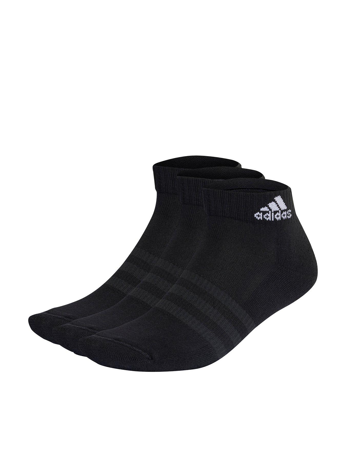 adidas Sportswear Unisex 3 Pack Cushioned Ankle Socks - Black