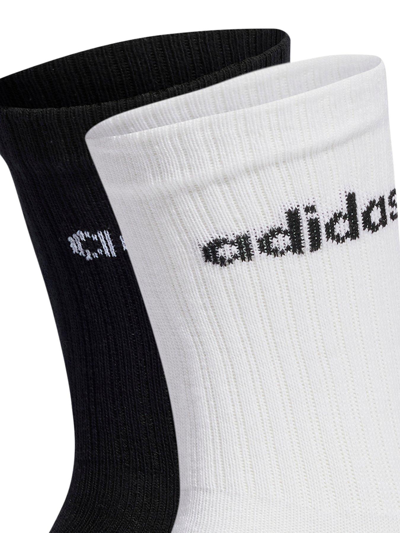 Image 2 of 2 of adidas Sportswear Unisex 3 Pack Cushioned Linear Crew Socks - White/Grey