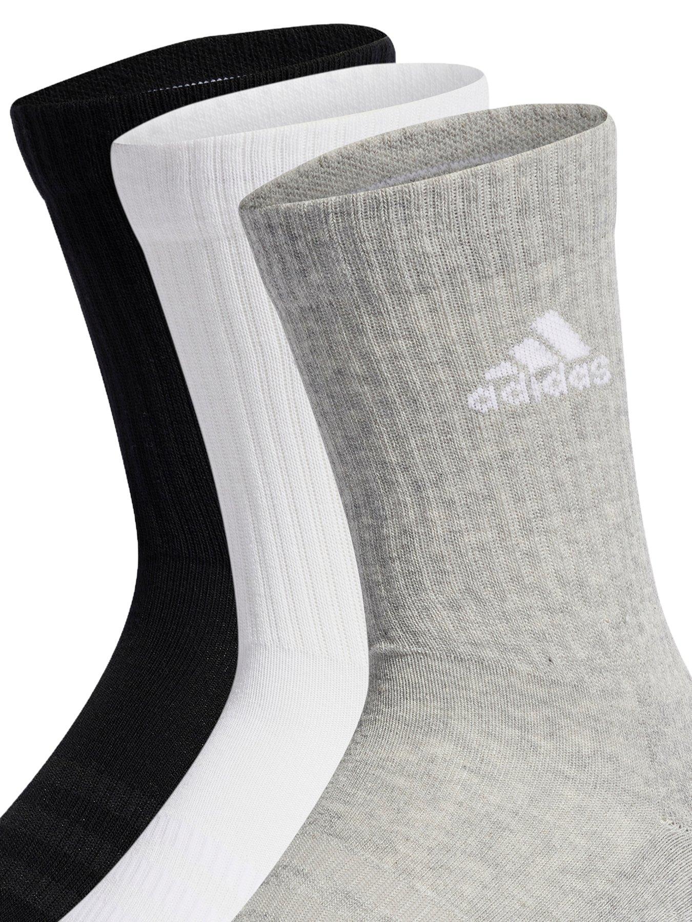 Image 2 of 2 of adidas Sportswear Unisex 3 Pack Cushioned Crew Socks - White/Grey