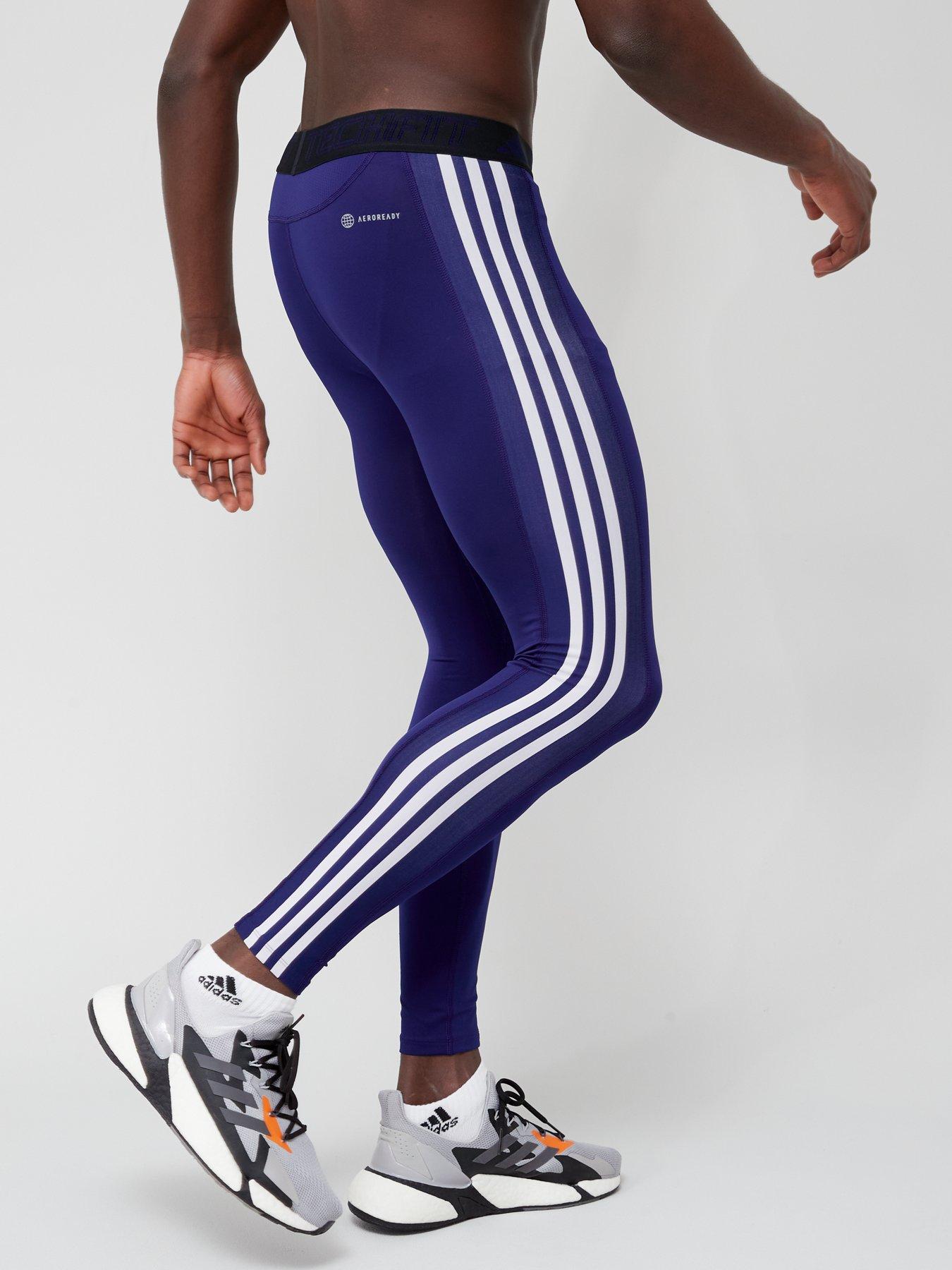 Navy adidas cheap 3 stripe leggings