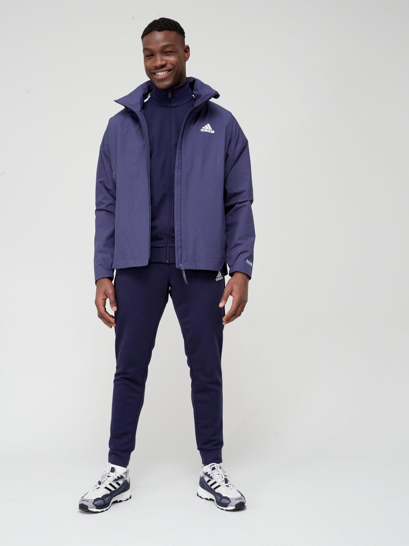 Adidas navy cheap rain jacket